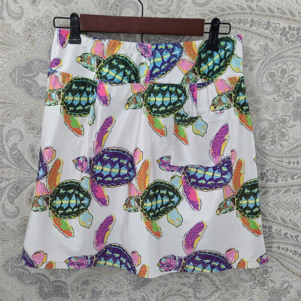 B Skinz skort Sz Medium Turtle print Golf Pickleball UPF Athleisure Performance - Picture 3 of 6